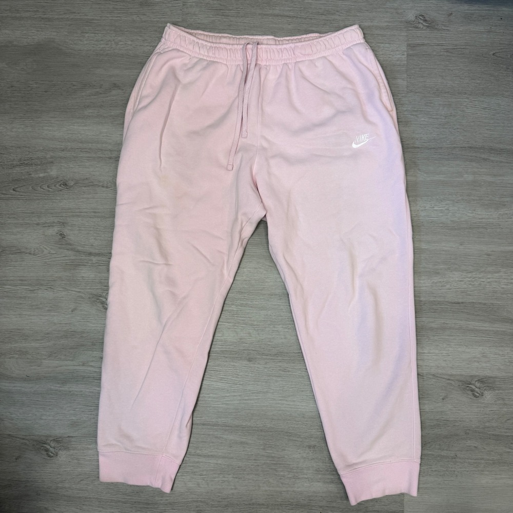 Nike Sportswear Club Fleece Joggers Pink Sweatpants XXL Embroidered Logo